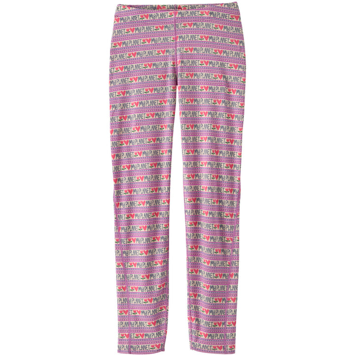 Patagonia Capilene Midweight Bottoms - Kids' Planet Hearts: Brisk Purple
