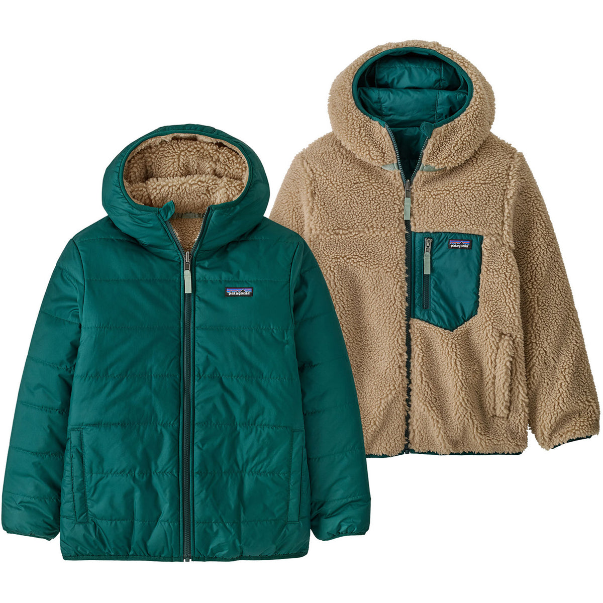 Patagonia Reversible Ready Freddy Hoodie - Kids' Cascade Green