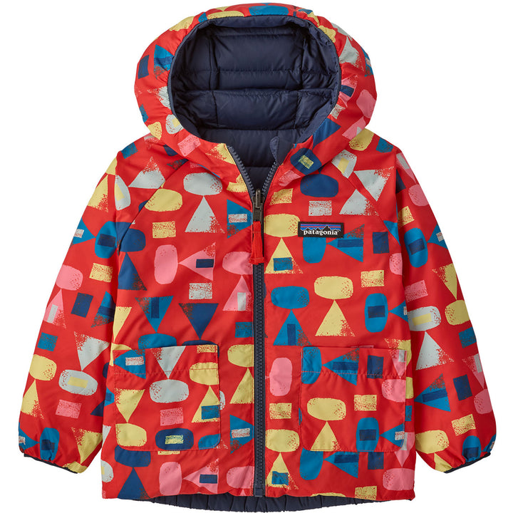 Patagonia Reversible Down Sweater Hoodie - Toddlers' Forest Being: Sizzle Red