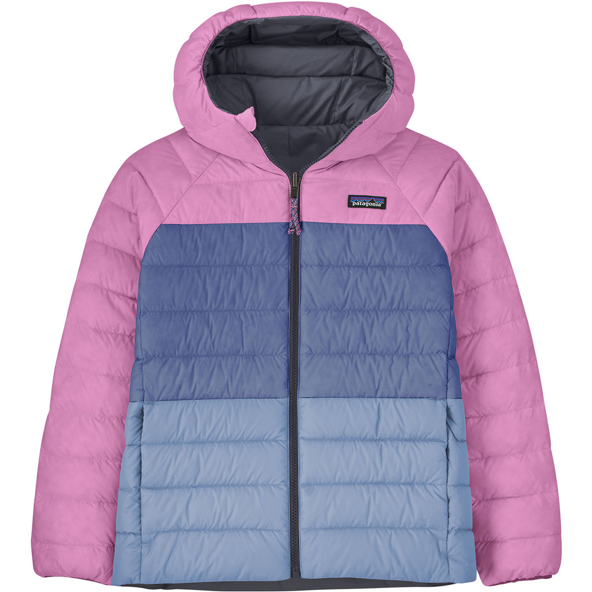 Patagonia Reversible Down Sweater Hoodie - Kids' Smolder Blue