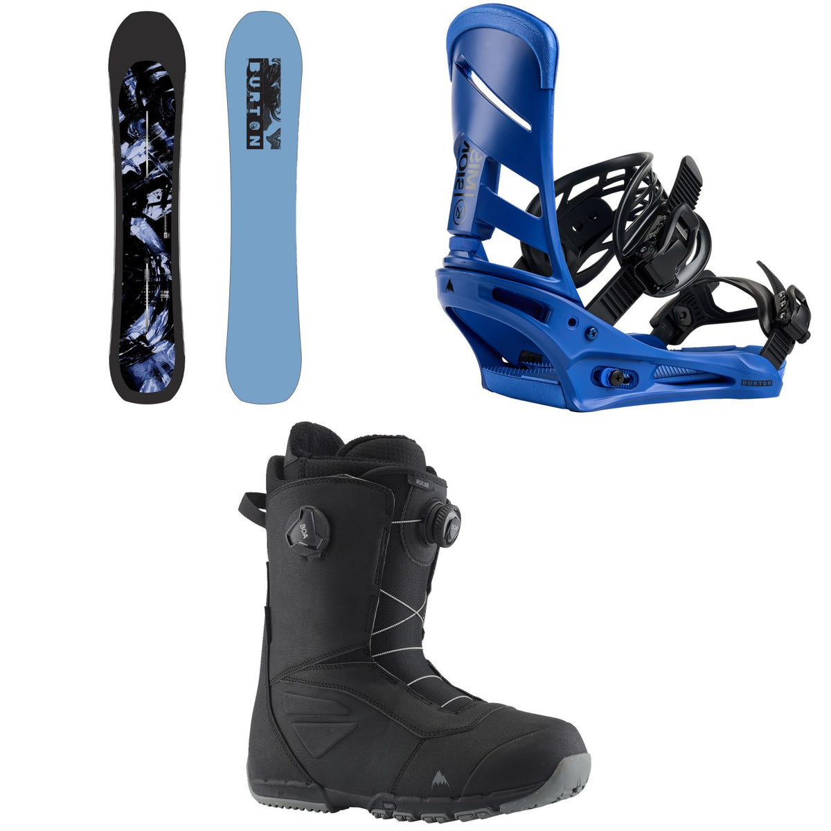 Burton Cartographer Snowboard + Mission Snowboard Bindings + Ruler Boa Snowboard Boots 2026