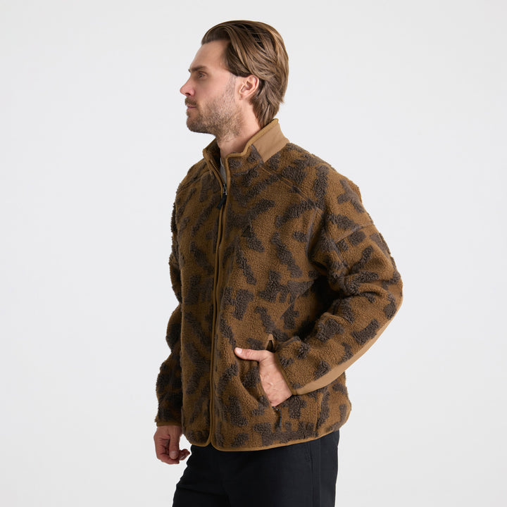 Roark Campover Jacquard Sherpa Zip Fleece - Men's Otter
