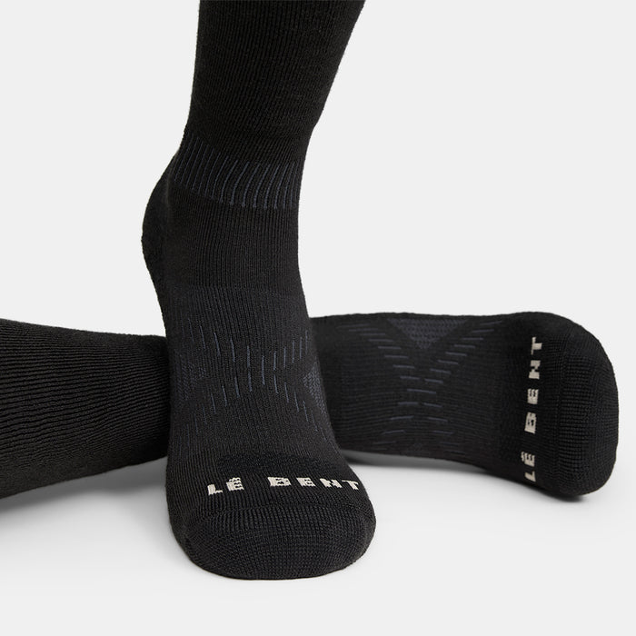 Le Bent Light Cushion Logo Socks Black