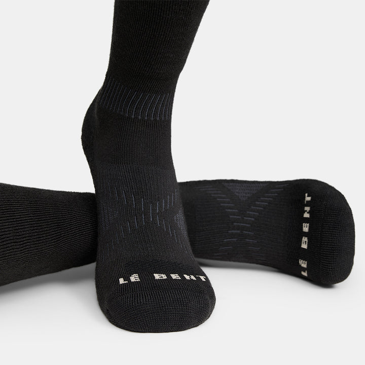 Le Bent Light Cushion Logo Socks Black