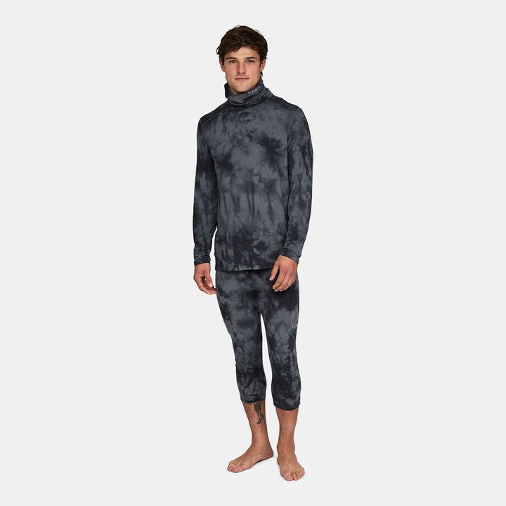 Le Bent Lightweight Neck Gaiter Charcoal Tie Dye