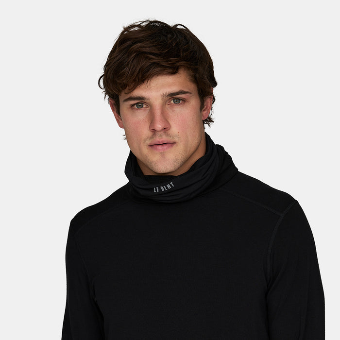 Le Bent Double Up Heavyweight Antarctic Grid Fleece Neck Gaitor Black