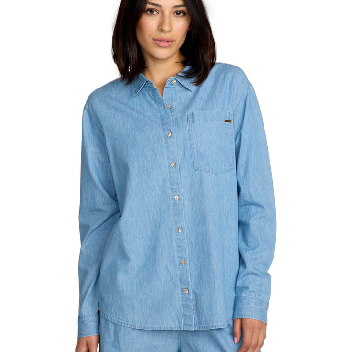 Volcom Lived In Button Up Shirt - Women's Chambray