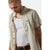 Brixton Charter Print Short-Sleeve Shirt - Men's Whitecap/Ivy Green Stripe