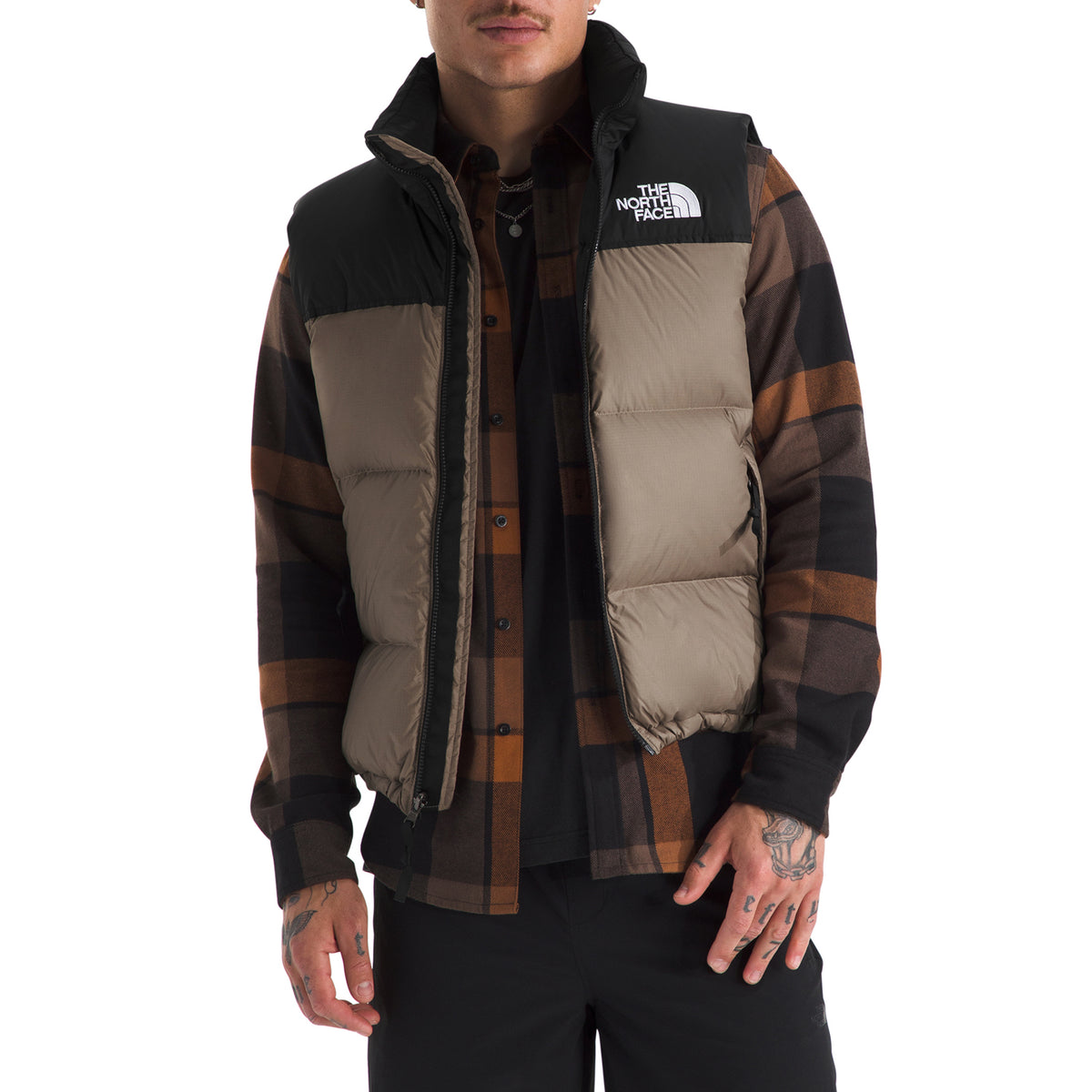 The North Face 1996 Retro Nuptse Vest - Men's Mocha Brown/TNF Black