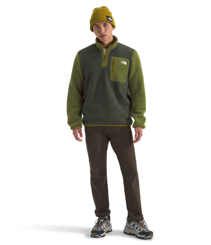 The North Face Yumiori 1/4 Zip Jacket - Men's New Taupe Green/Woodland Green/Deep Dijon