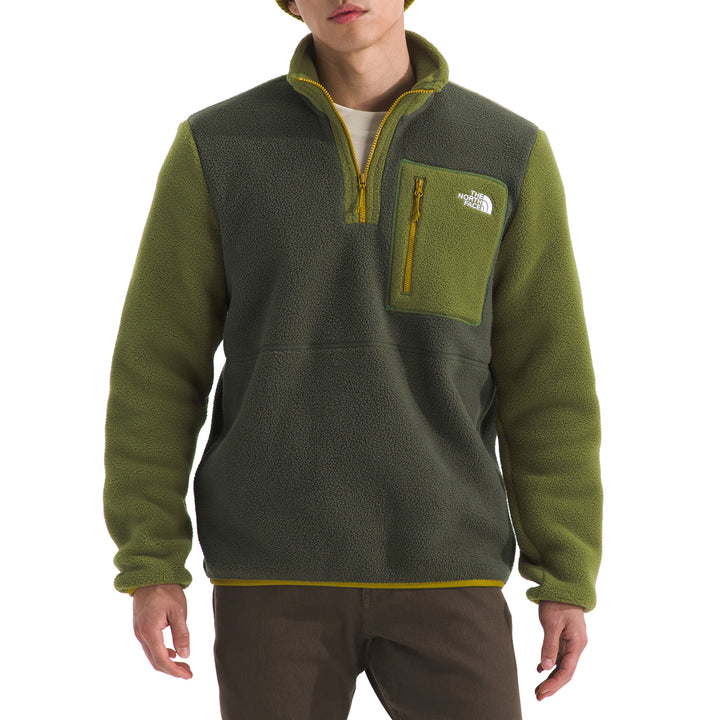 The North Face Yumiori 1/4 Zip Jacket - Men's New Taupe Green/Woodland Green/Deep Dijon