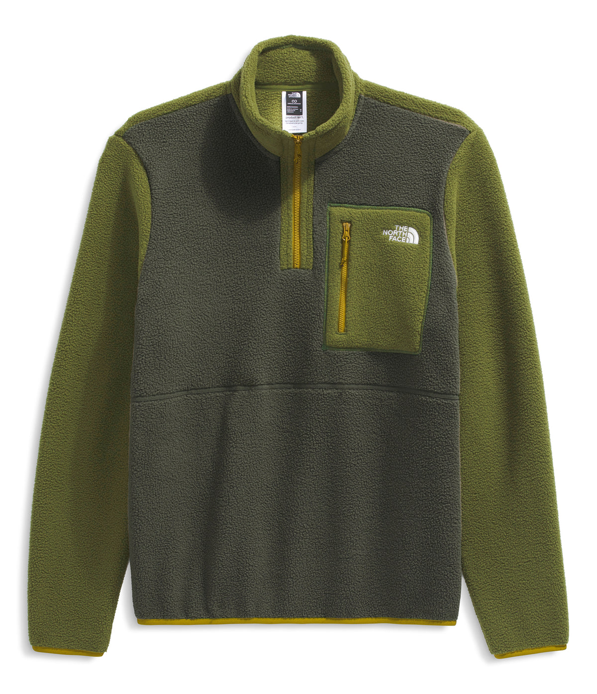 The North Face Yumiori 1/4 Zip Jacket - Men's New Taupe Green/Woodland Green/Deep Dijon