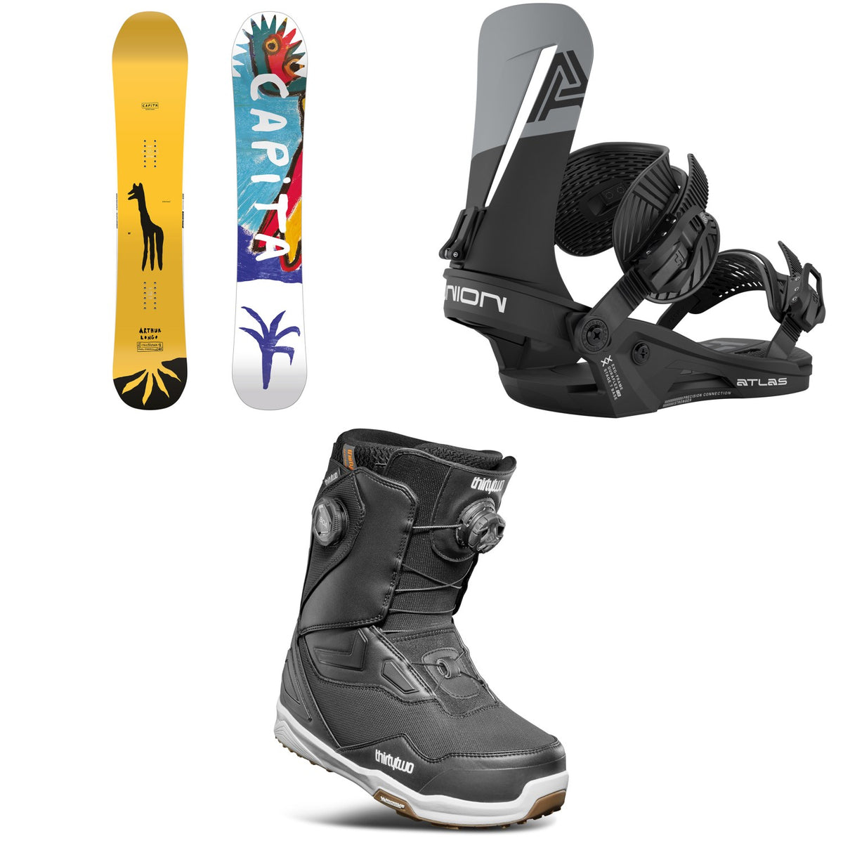 CAPiTA Aeronaut Snowboard + Union Atlas Snowboard Bindings + thirtytwo TM-2 Double Boa Snowboard Boots 2026