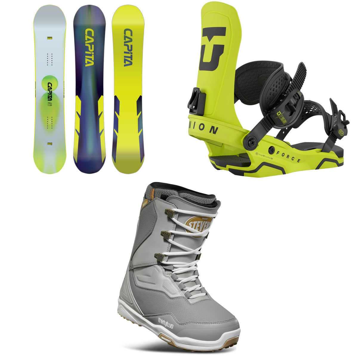 CAPiTA Mercury Snowboard + Union Force Snowboard Bindings + thirtytwo TM-2 Snowboard Boots 2026