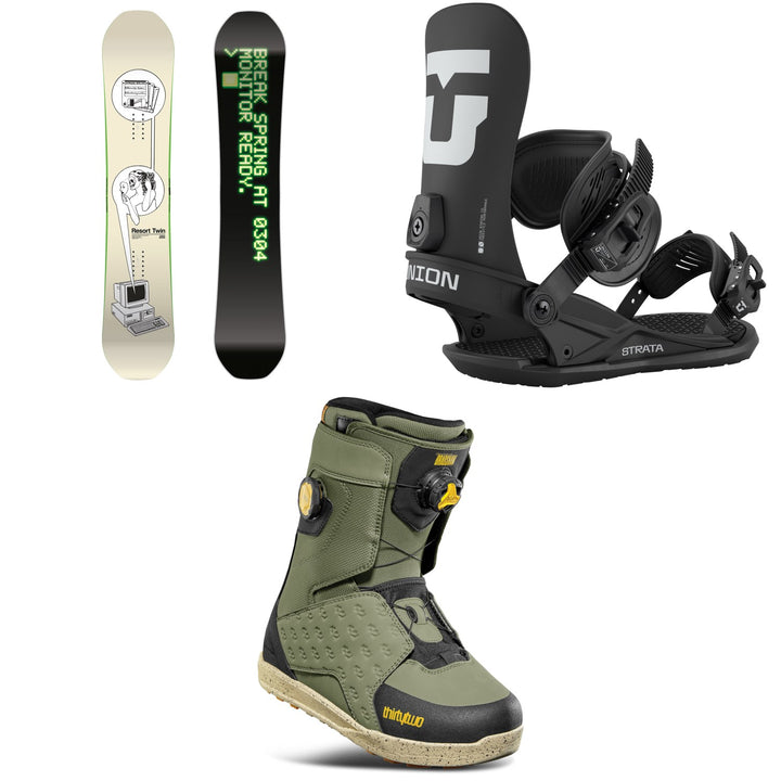 CAPiTA Spring Break Resort Twin Snowboard + Union Strata Snowboard Bindings + thirtytwo Lashed Double Boa Snowboard Boots 2026