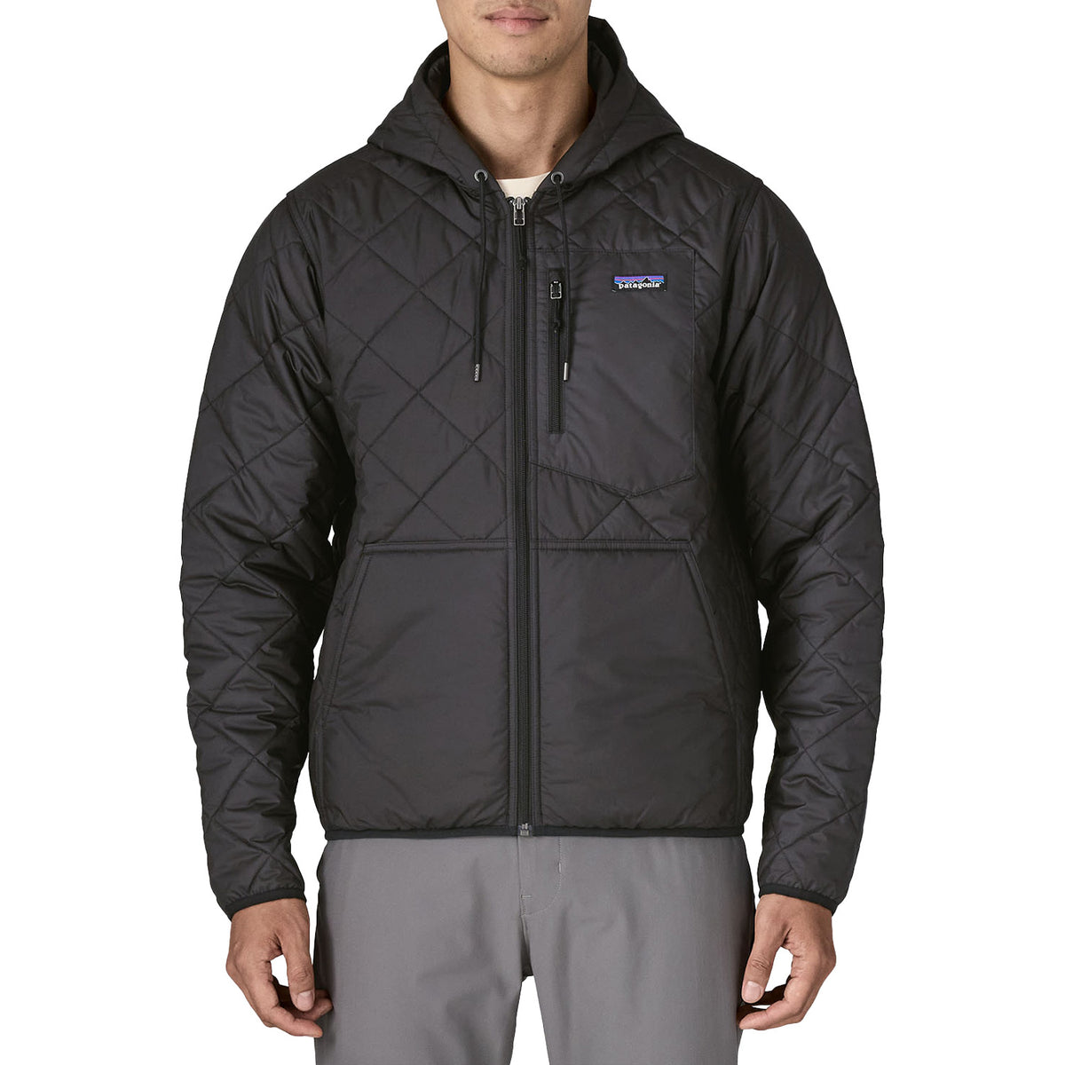 Patagonia Diamond Quilted Bomber Hoodie - Men's Black