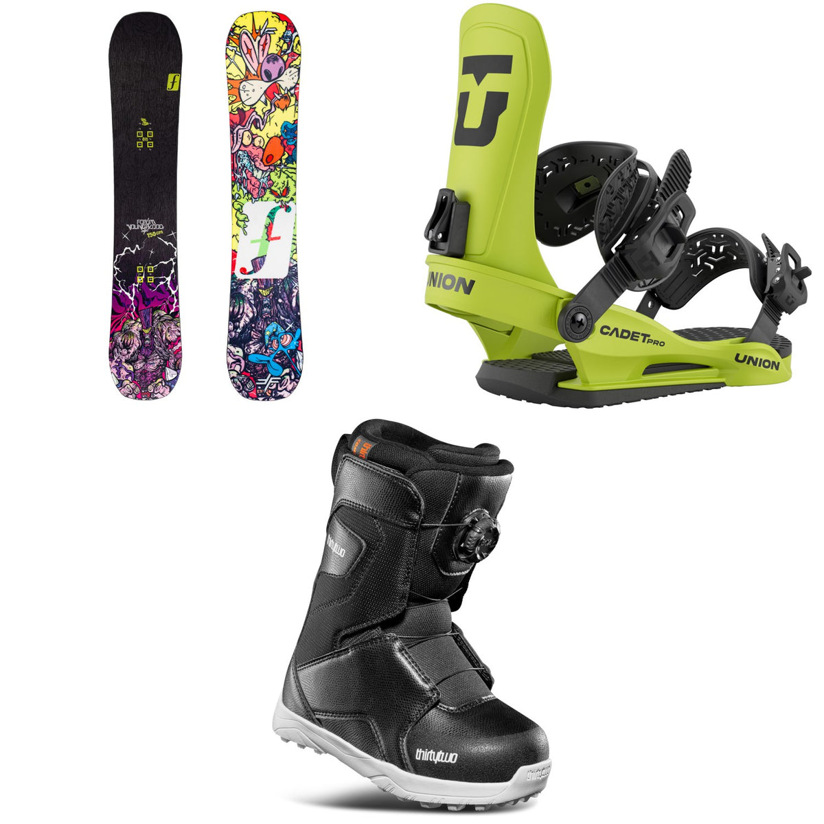 Forum Youngblood Snowboard + Union Cadet Pro Snowboard Bindings + thirtytwo Lashed Boa Snowboard Boots - Kids' 2026