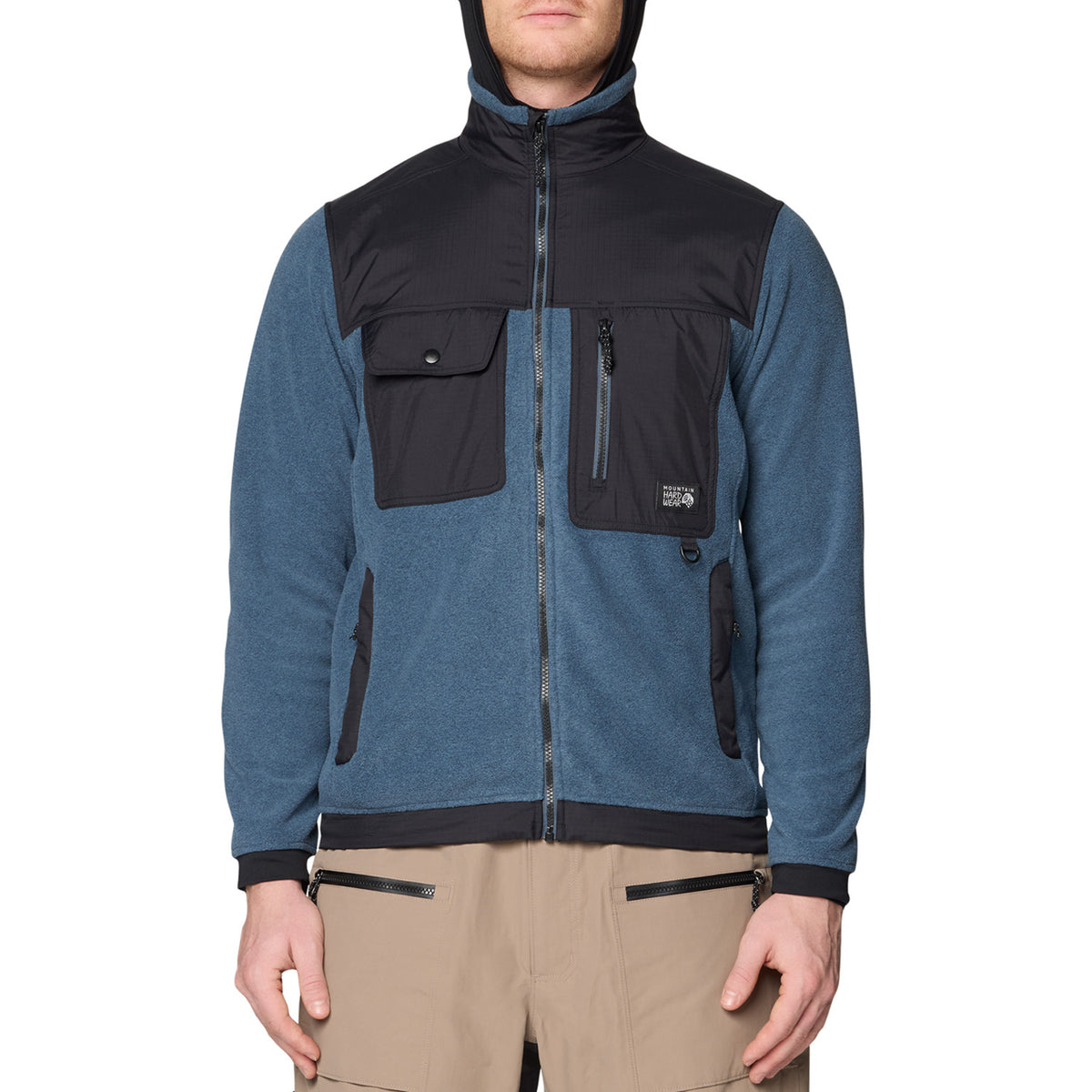 Mountain Hardwear First Tracks™ Fleece Full Zip Jacket - Men's Moon Blue Heather/Black