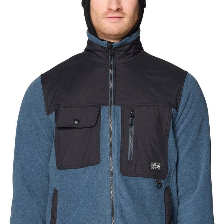 Mountain Hardwear First Tracks™ Fleece Full Zip Jacket - Men's Moon Blue Heather/Black