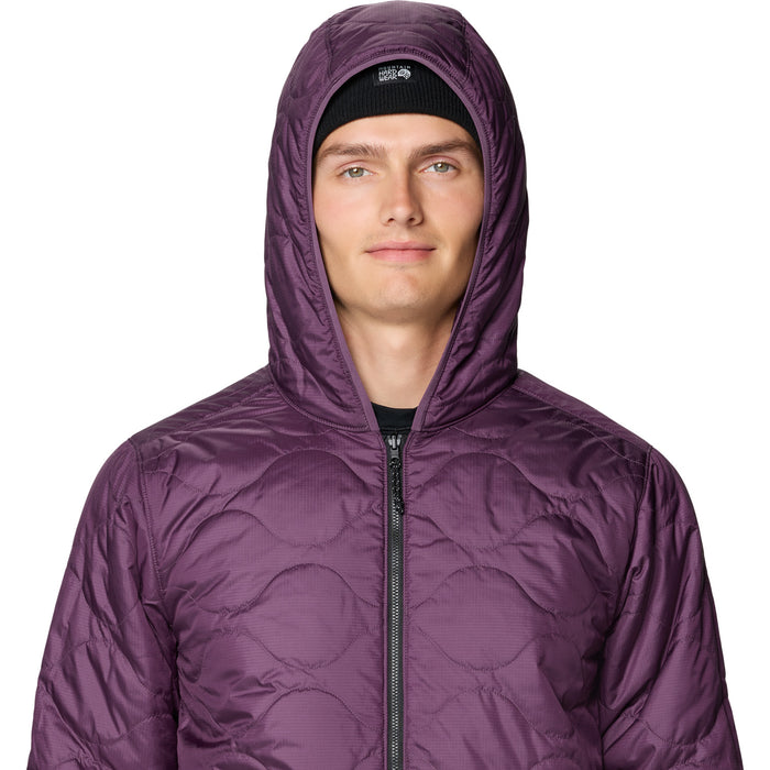 Mountain Hardwear Aprés Pro™ Insulated Hooded Jacket - Men's Foil Grey/Dusty Purple/Black