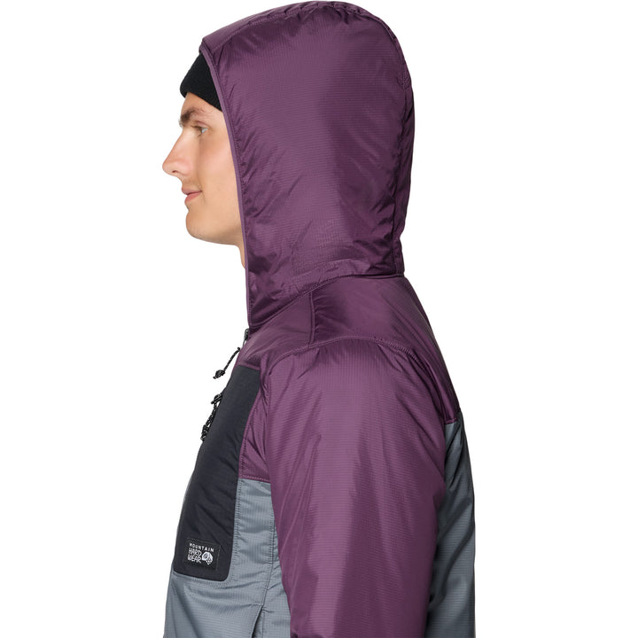 Mountain Hardwear Aprés Pro™ Insulated Hooded Jacket - Men's Foil Grey/Dusty Purple/Black