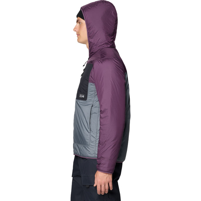 Mountain Hardwear Aprés Pro™ Insulated Hooded Jacket - Men's Foil Grey/Dusty Purple/Black
