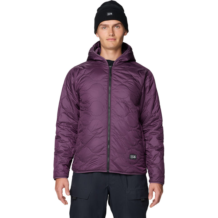 Mountain Hardwear Aprés Pro™ Insulated Hooded Jacket - Men's Foil Grey/Dusty Purple/Black