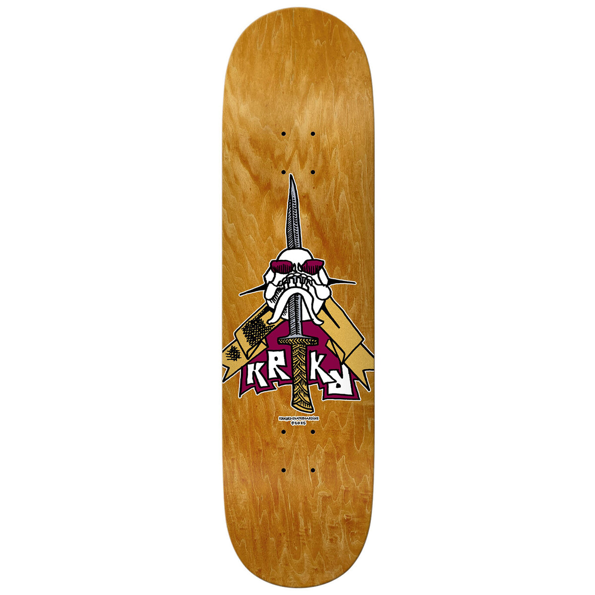 Krooked Team Skull Sword 8.25 Skateboard Deck