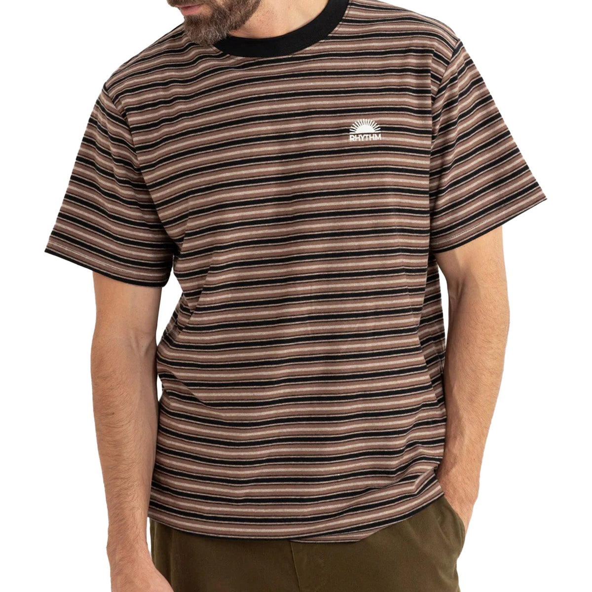 Rhythm Vintage Stripe Short-Sleeve T-Shirt - Men's Latte