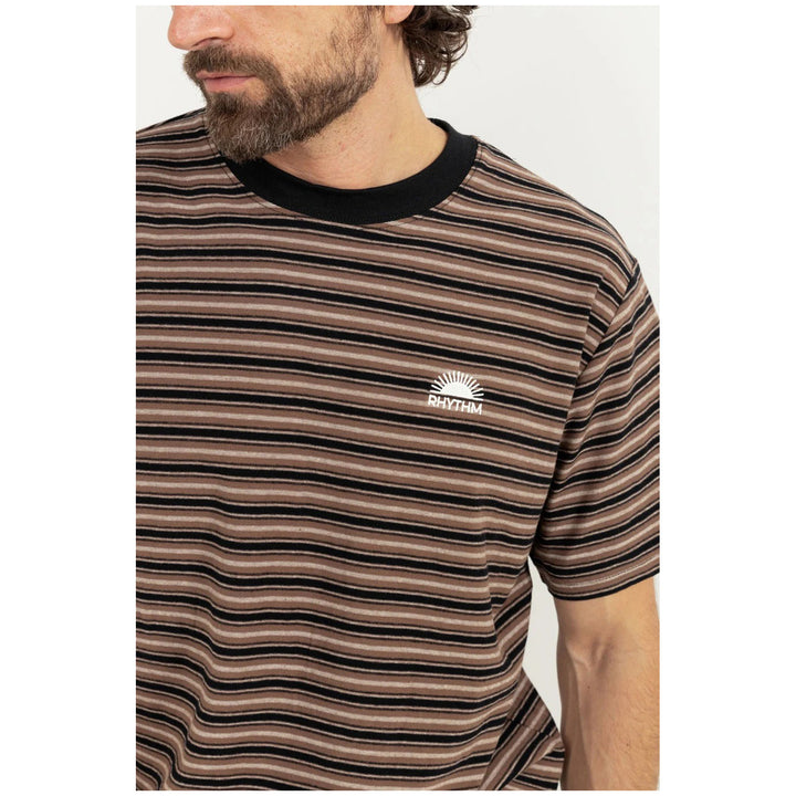 Rhythm Vintage Stripe Short-Sleeve T-Shirt - Men's Latte