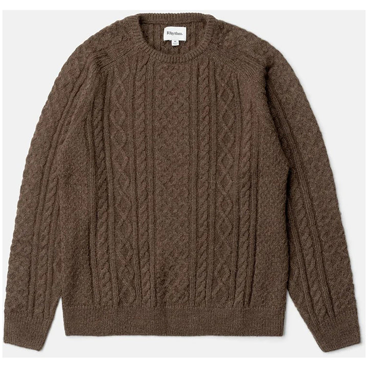 Rhythm Mohair Fishermans Knit Sweater - Men's Chocolate
