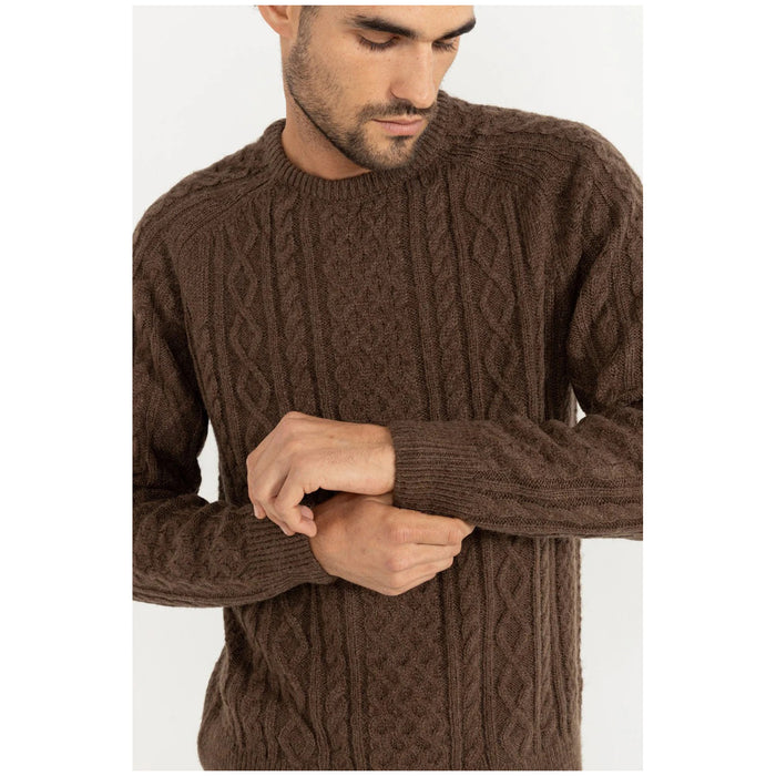 Rhythm Mohair Fishermans Knit Sweater - Men's Chocolate