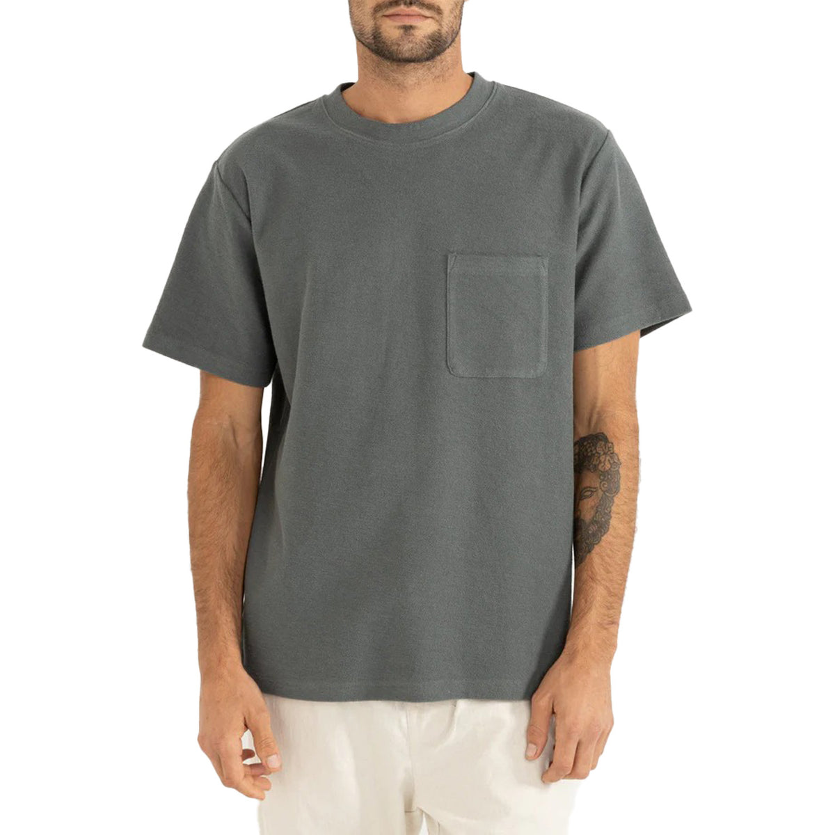 Rhythm Vintage Terry Short-Sleeve T-Shirt - Men's Silver Pine