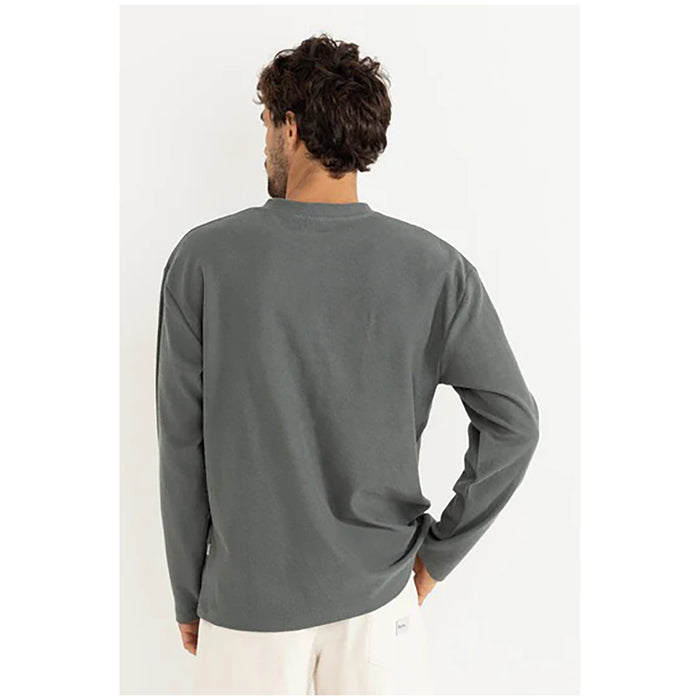 Rhythm Vintage Terry Long-Sleeve Henley Shirt - Men's Silver Pine