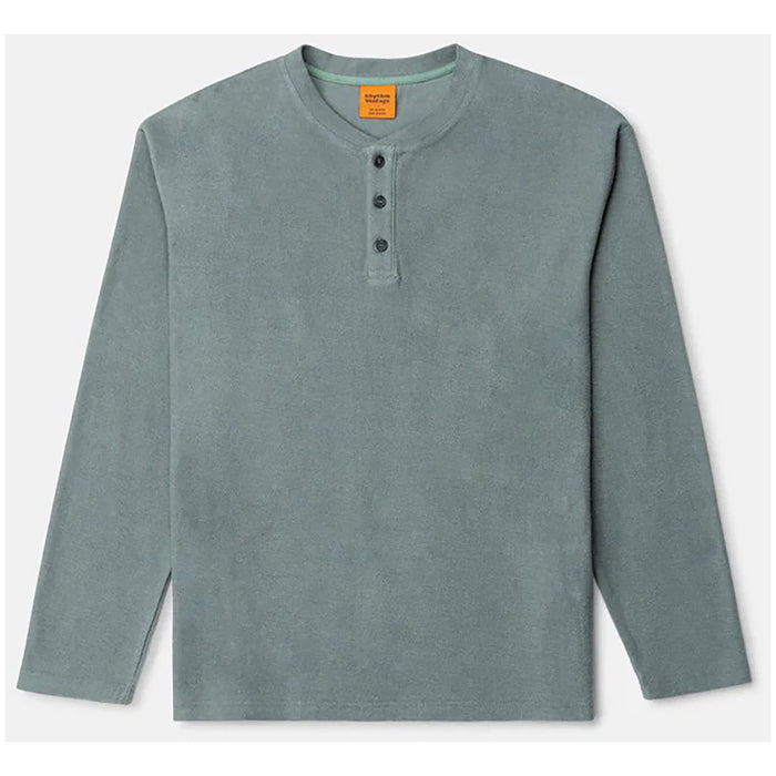 Rhythm Vintage Terry Long-Sleeve Henley Shirt - Men's Silver Pine