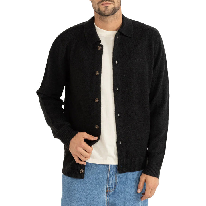 Rhythm Mohair Button Up Knit - Men's Black