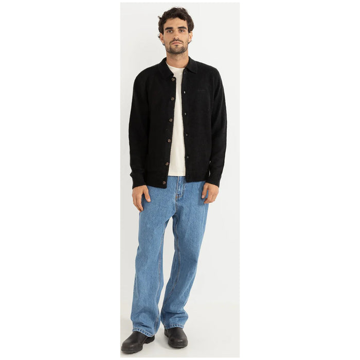 Rhythm Mohair Button Up Knit - Men's Black