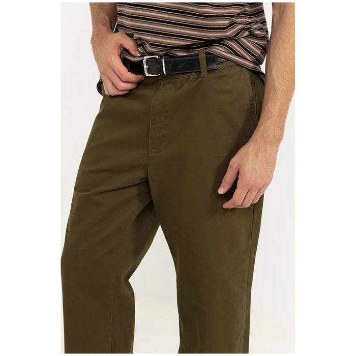 Rhythm Essential Twill Trousers - Men's Dark Olive