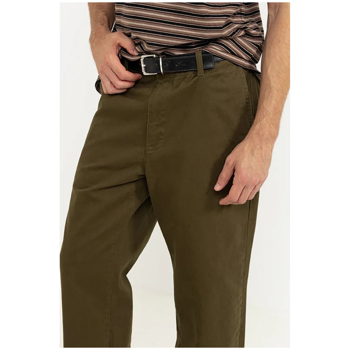 Rhythm Essential Twill Trousers - Men's Dark Olive