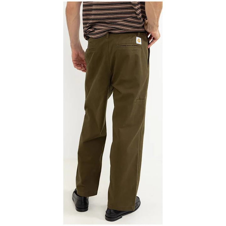 Rhythm Essential Twill Trousers - Men's Dark Olive