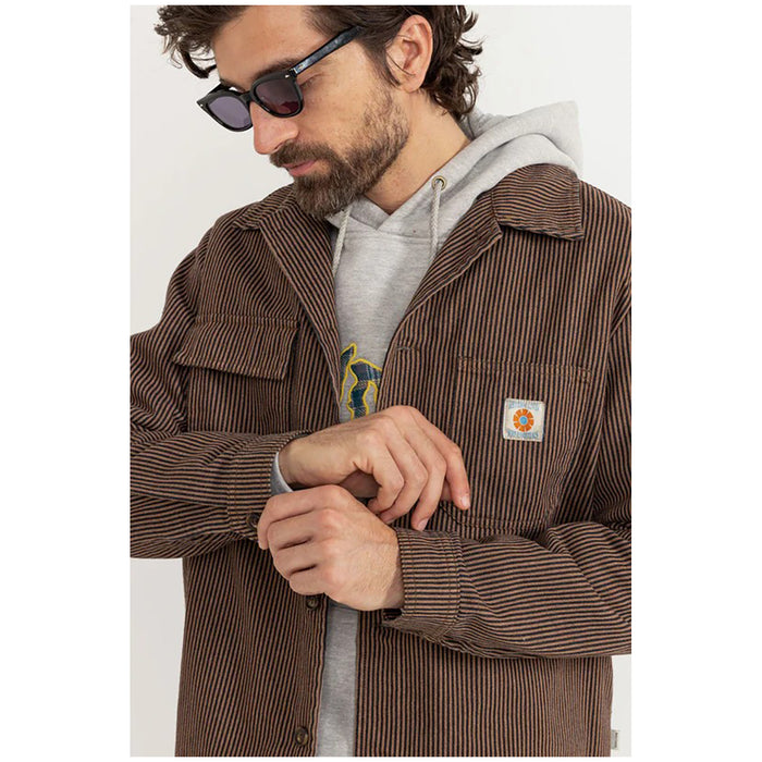 Rhythm Hickory Stripe Work Shirt - Men's Cedar