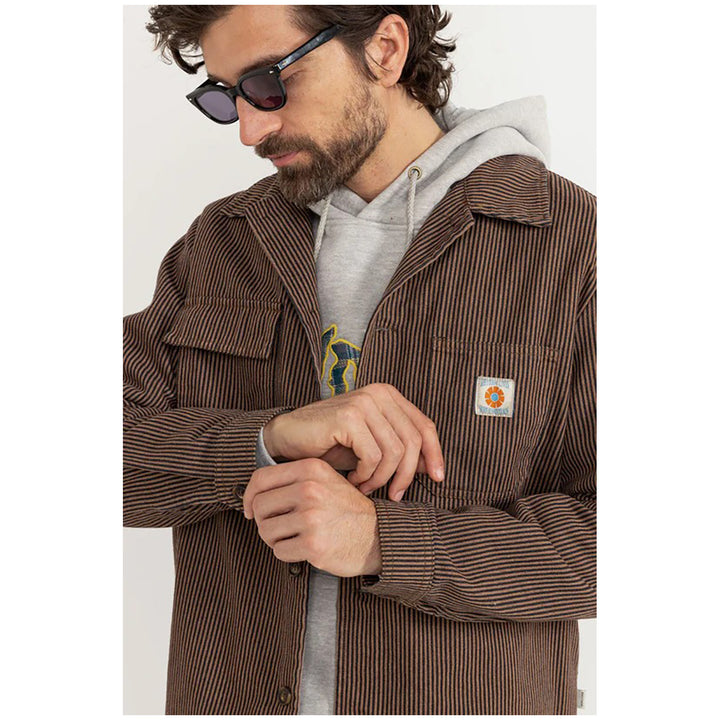 Rhythm Hickory Stripe Work Shirt - Men's Cedar