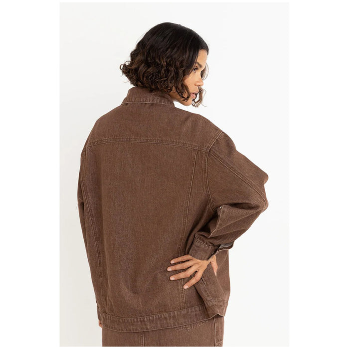 Rhythm Oversized Denim Jacket - Women's Dark Brown