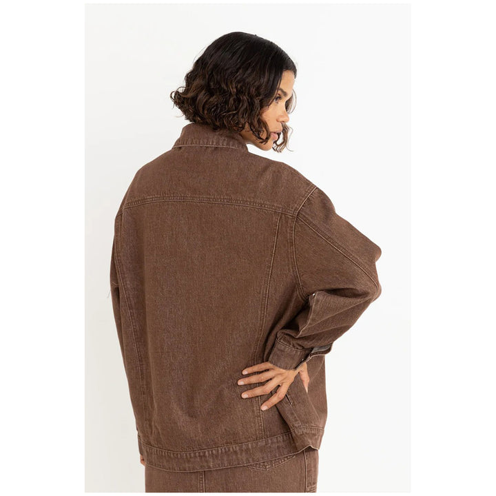 Rhythm Oversized Denim Jacket - Women's Dark Brown