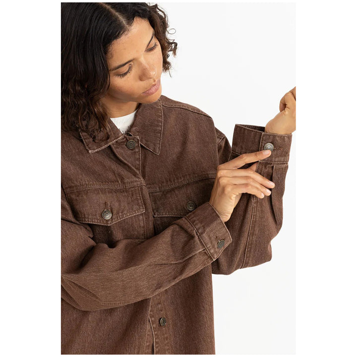 Rhythm Oversized Denim Jacket - Women's Dark Brown