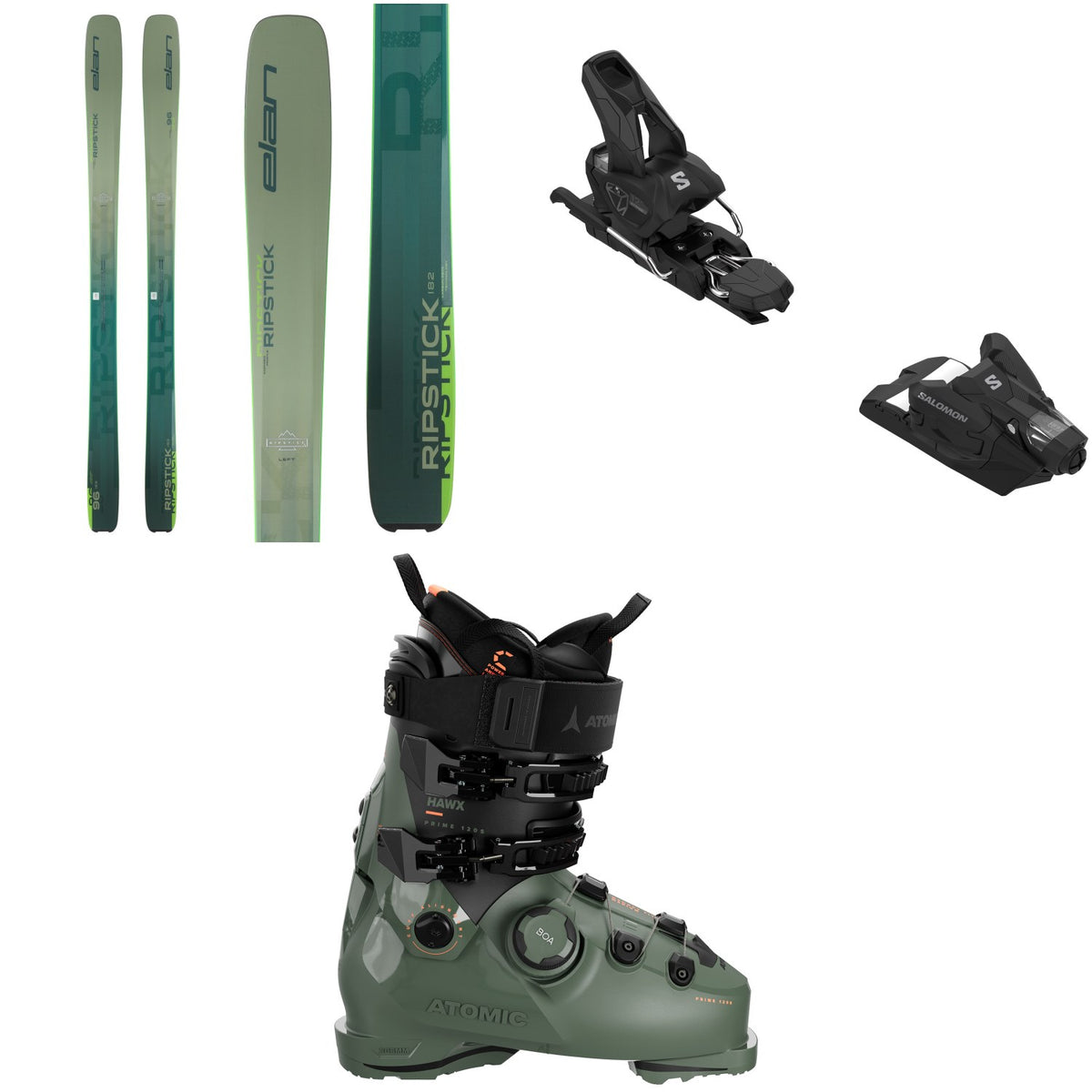 Elan Ripstick 96 Skis + Salomon Strive 12 GW Ski Bindings + Atomic Hawx Prime 120 S BOA GW Ski Boots 2026
