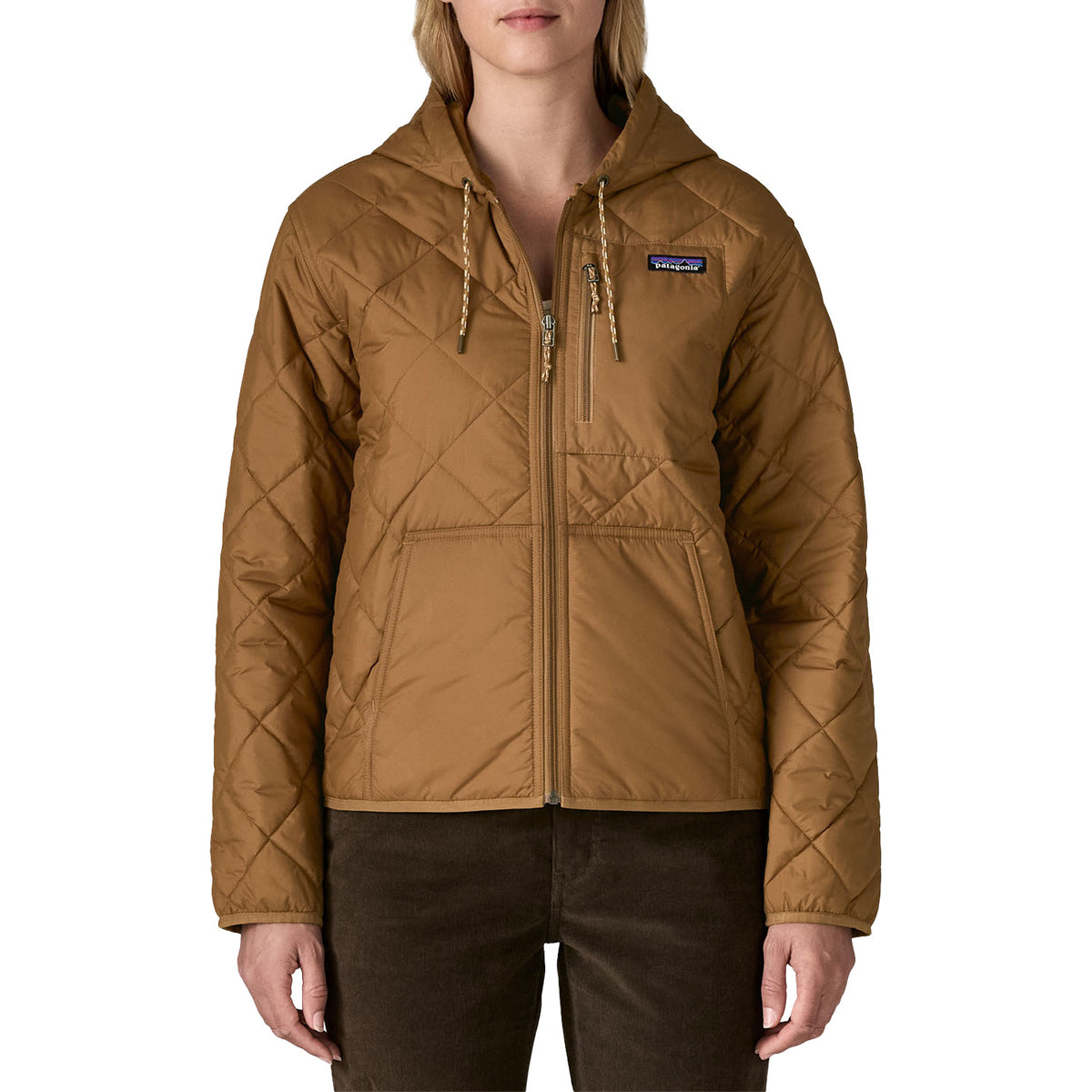 Patagonia Diamond Quilted Bomber Hoodie - Women's Deer Brown