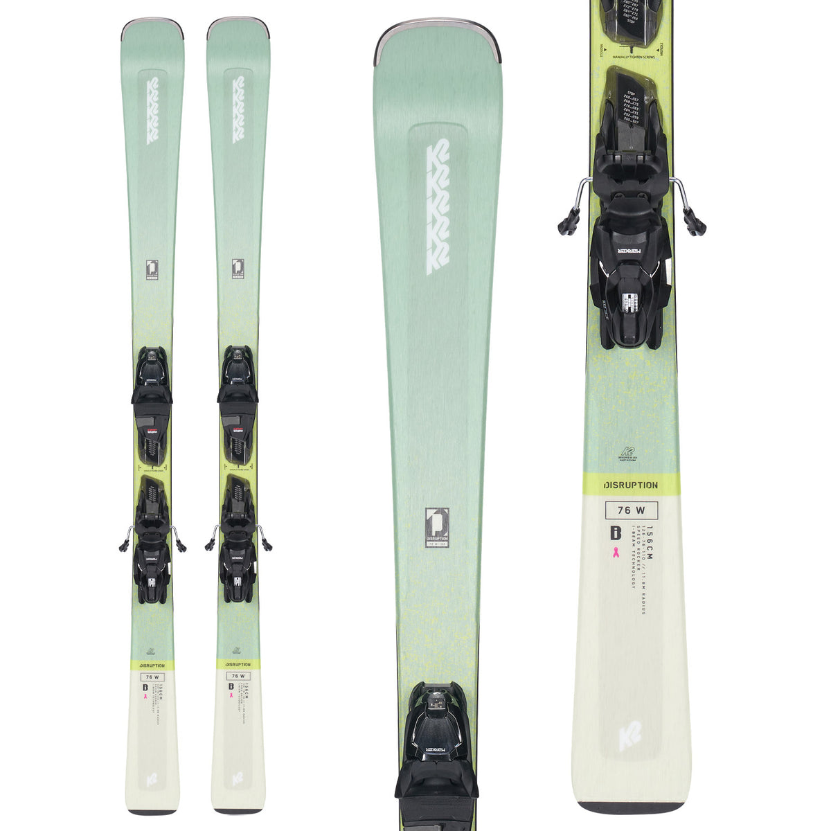 K2 Disruption 76 W Skis + ERP 10 Quikclik Bindings 2023