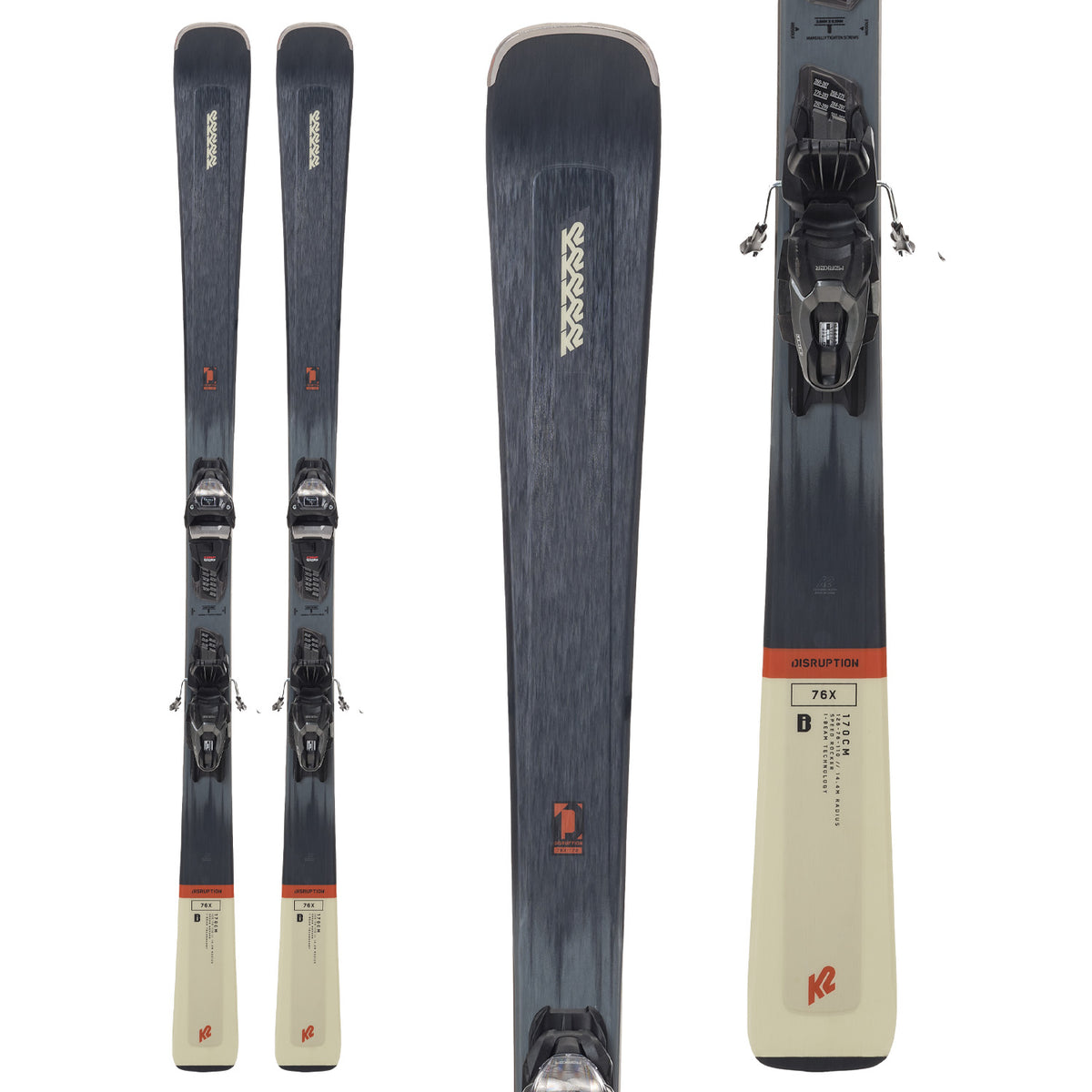 K2 Disruption 76 X Skis + M3 10 Compact Quikclik Bindings 2024