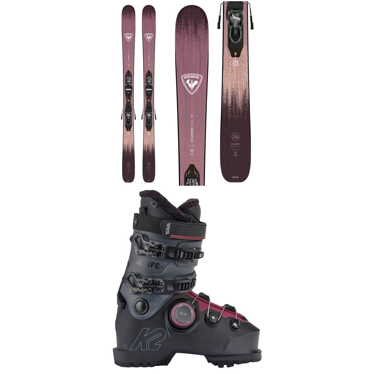 Rossignol Rallybird Soul 92 Skis + Xpress 11 Bindings + K2 BFC 95 BOA W Ski Boots - Women's 2026